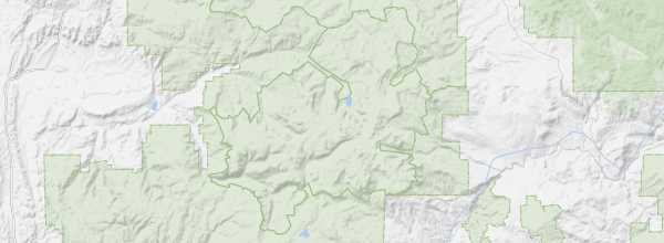 Map of Flat Tops Wilderness Area