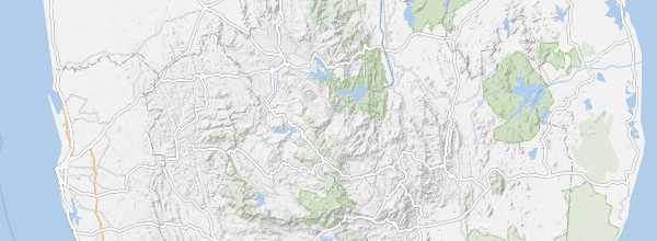 Map of Central Highlands of Sri Lanka